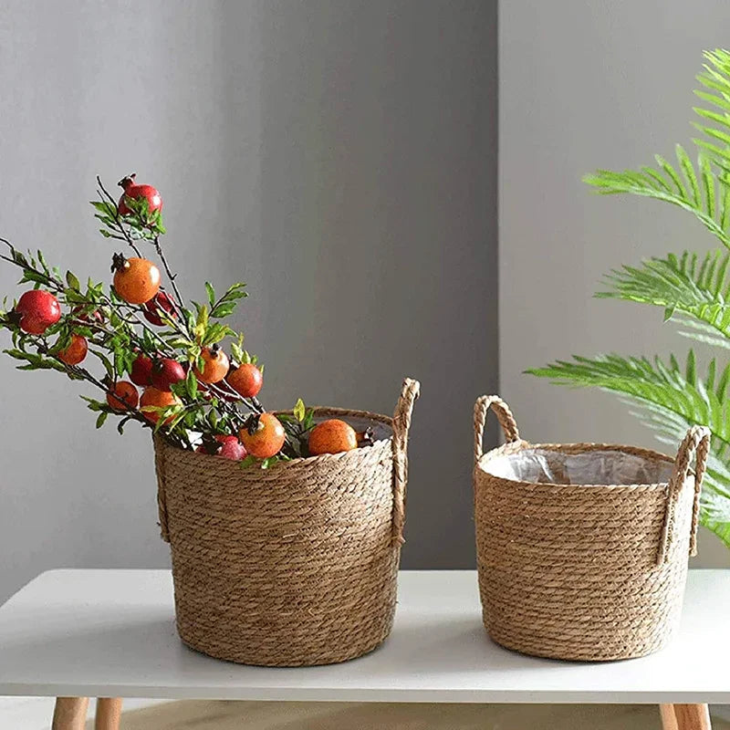 Nordic Extra Large Handwoven Seaweed Plant Pot Basket