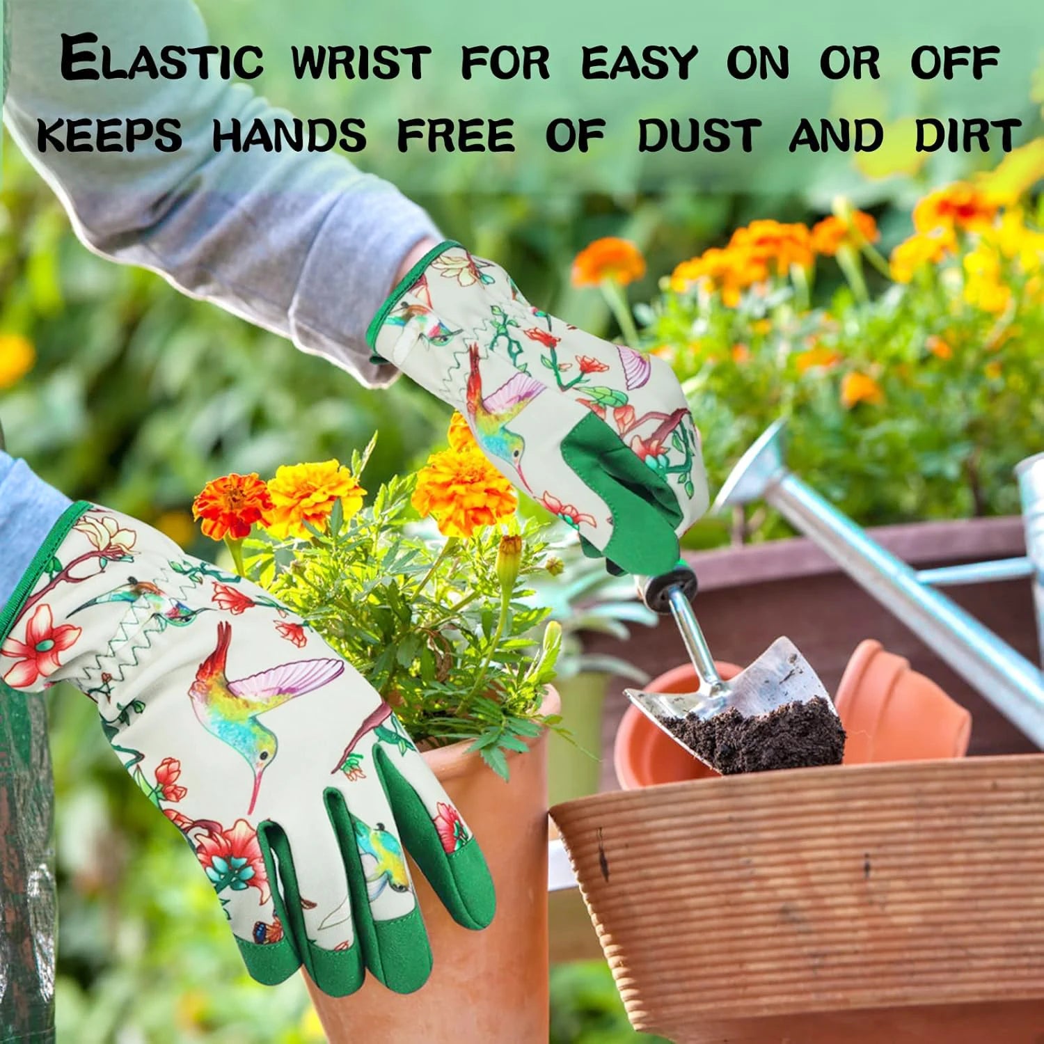 Breathable Leather Thorn-Proof Gardening Gloves for Women
