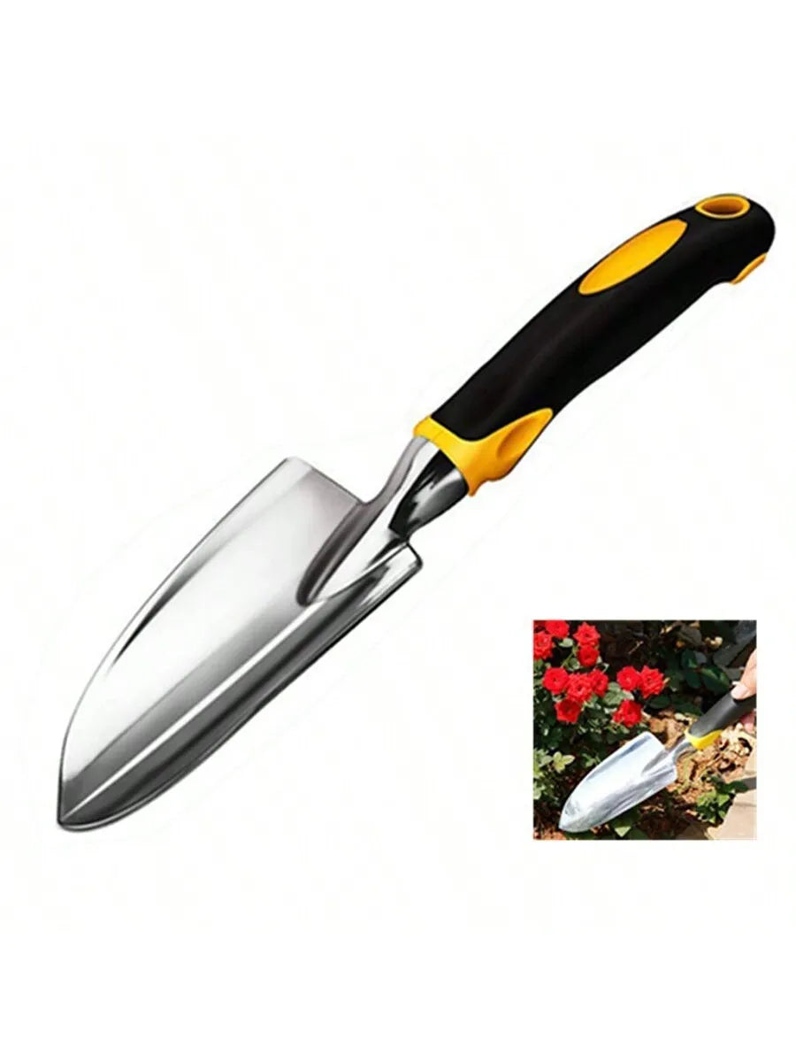 Stainless Steel Garden Shovel with Anti-Slip Rubber Handle