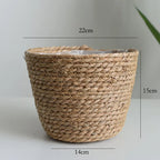 Woven Straw Plant Pot Cover Basket for Indoor &amp; Outdoor Plants