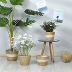 Woven Straw Plant Pot Cover Basket for Indoor &amp; Outdoor Plants