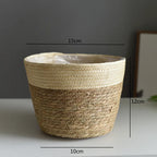 Woven Straw Plant Pot Cover Basket for Indoor &amp; Outdoor Plants
