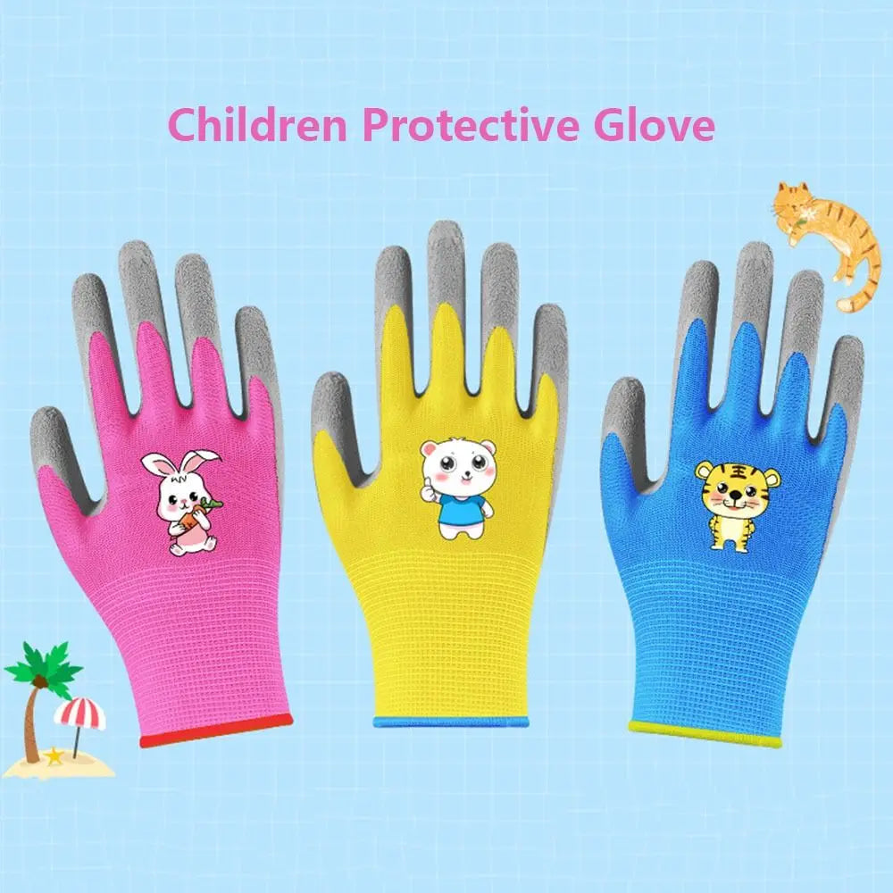 Kids Waterproof Non-Slip Gardening Work Gloves