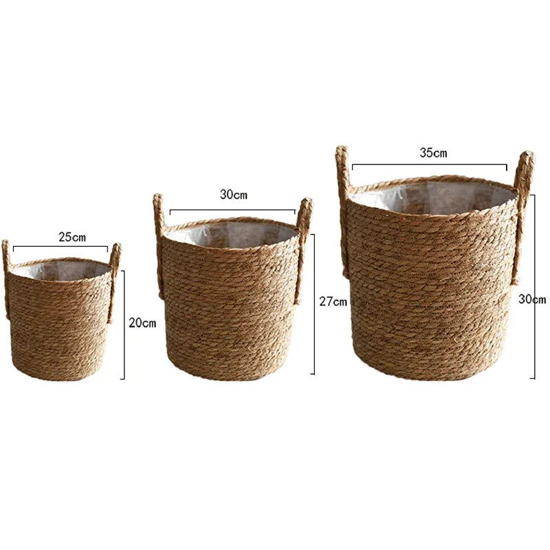 Nordic Extra Large Handwoven Seaweed Plant Pot Basket