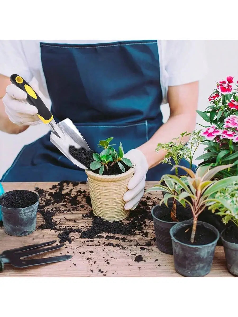 Stainless Steel Garden Shovel with Anti-Slip Rubber Handle