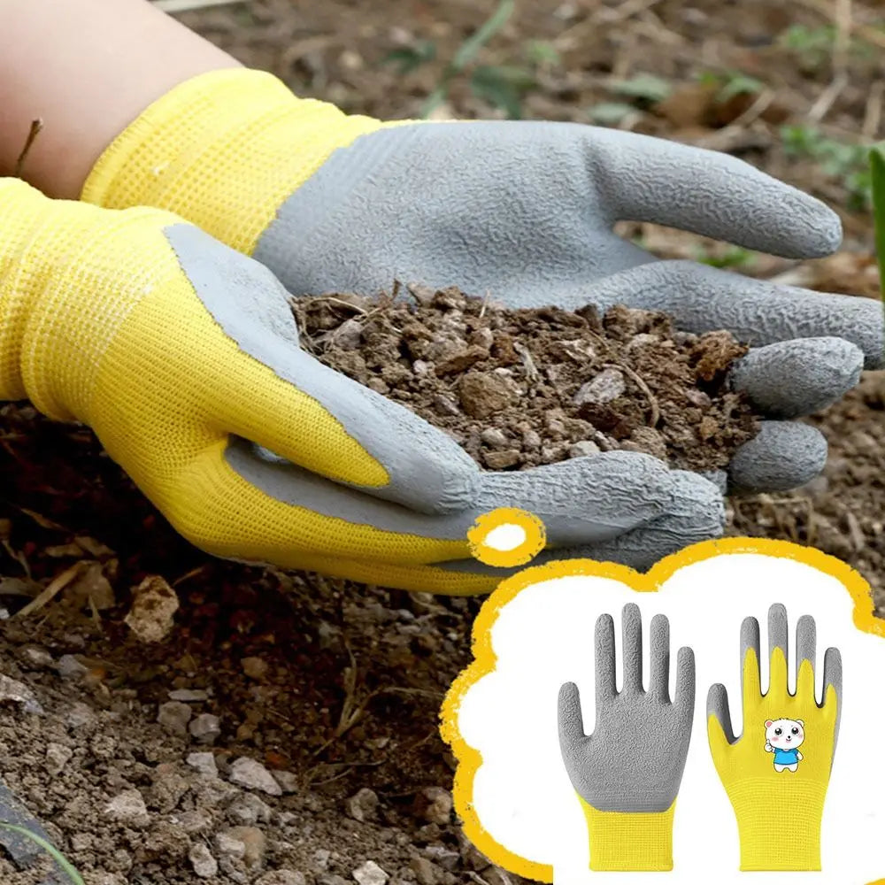 Kids Waterproof Non-Slip Gardening Work Gloves