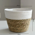 Woven Straw Plant Pot Cover Basket for Indoor &amp; Outdoor Plants