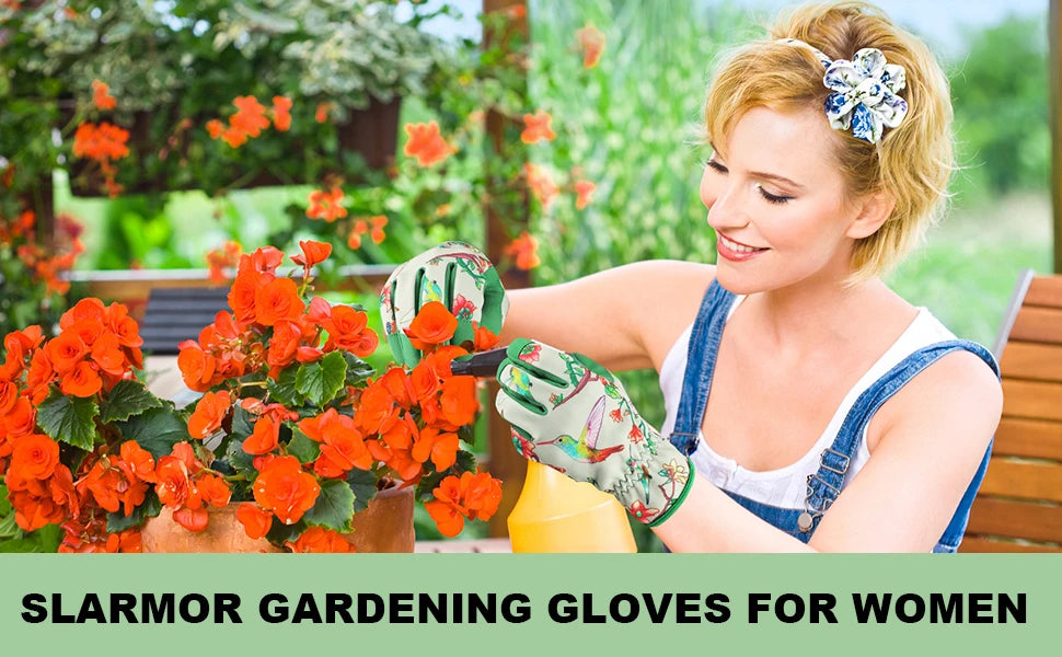 Breathable Leather Thorn-Proof Gardening Gloves for Women