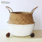 Handwoven Straw Plant Pot Basket for Indoor &amp; Outdoor Decor