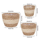 Woven Straw Plant Pot Cover Basket for Indoor &amp; Outdoor Plants