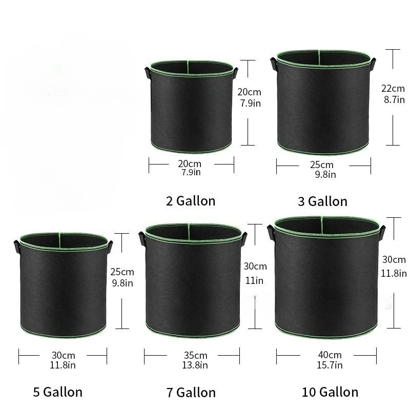 Non-Woven Grow Bags with Handles for Vegetables, Flowers &amp; Plants