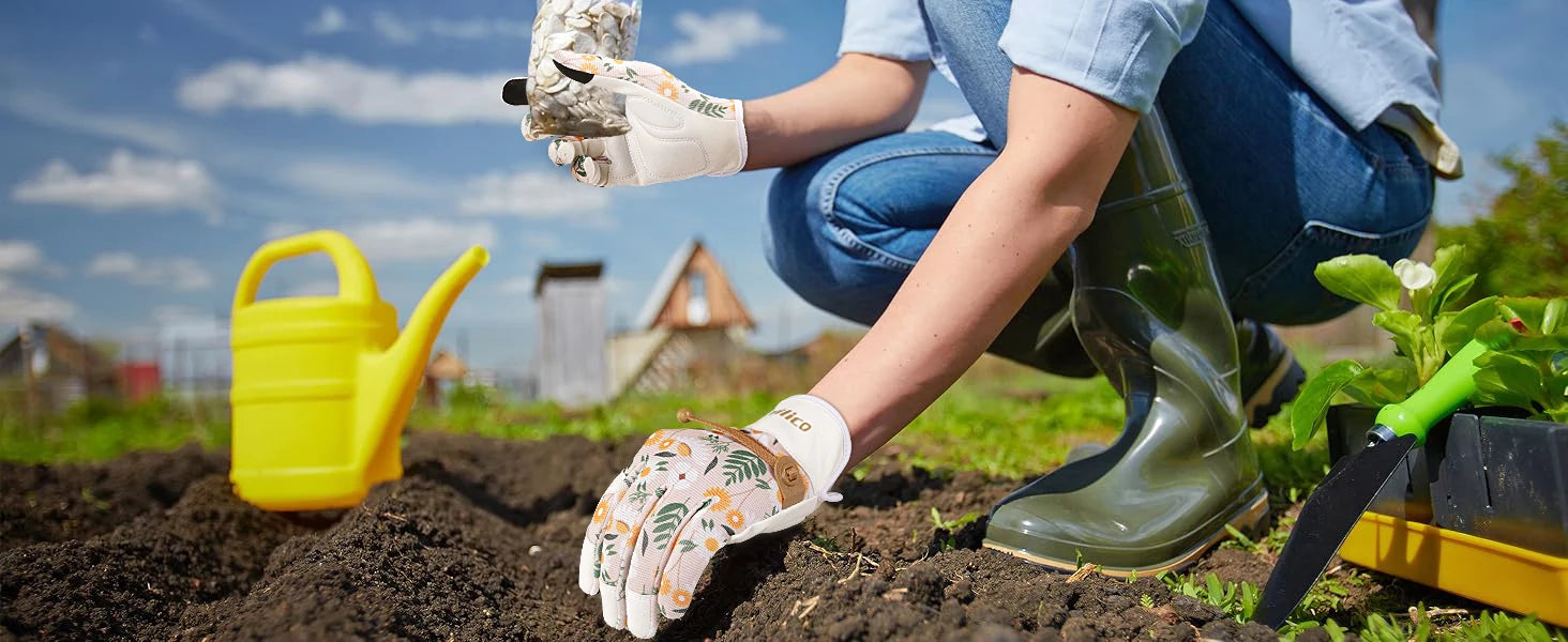 Thorn-Proof Leather Gardening Gloves for Pruning &amp; Weeding