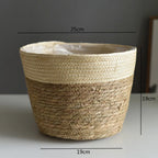Woven Straw Plant Pot Cover Basket for Indoor &amp; Outdoor Plants