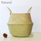 Handwoven Straw Plant Pot Basket for Indoor &amp; Outdoor Decor
