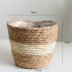 Woven Straw Plant Pot Cover Basket for Indoor &amp; Outdoor Plants