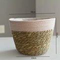 Woven Straw Plant Pot Cover Basket for Indoor &amp; Outdoor Plants