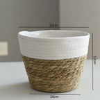 Woven Straw Plant Pot Cover Basket for Indoor &amp; Outdoor Plants