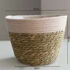 Woven Straw Plant Pot Cover Basket for Indoor &amp; Outdoor Plants