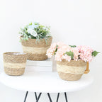 Woven Straw Plant Pot Cover Basket for Indoor &amp; Outdoor Plants