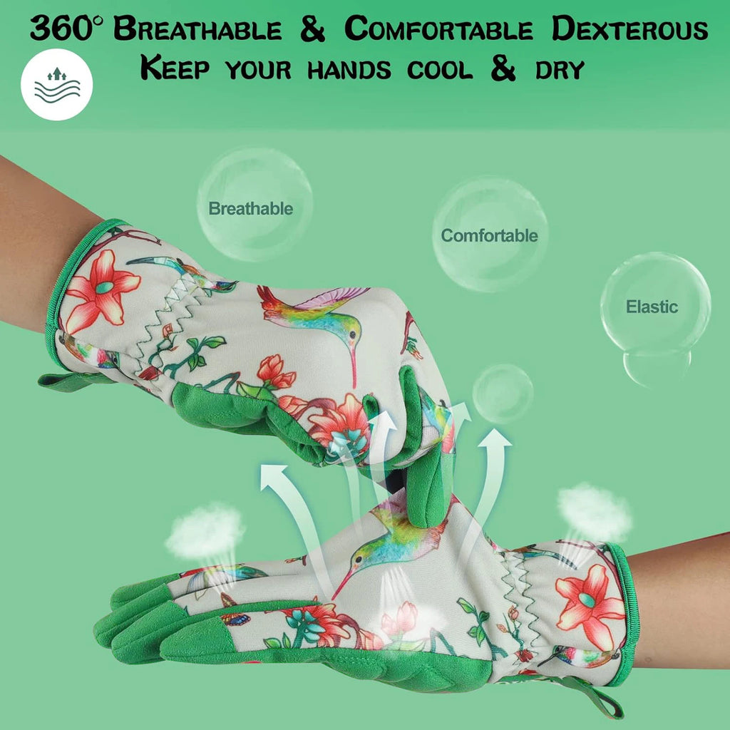 Breathable Leather Thorn-Proof Gardening Gloves for Women