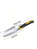 Stainless Steel Garden Shovel with Anti-Slip Rubber Handle