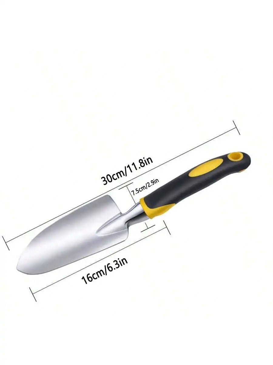 Stainless Steel Garden Shovel with Anti-Slip Rubber Handle