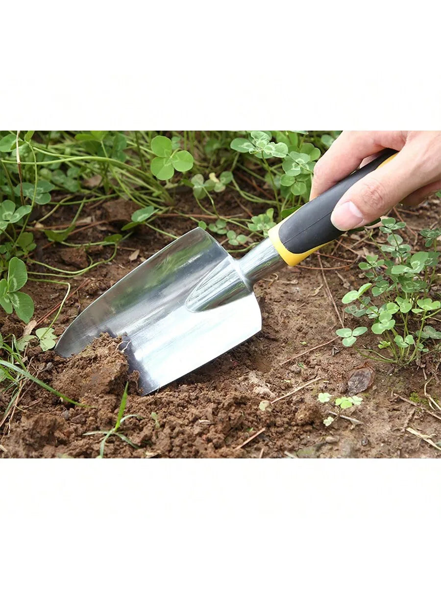 Stainless Steel Garden Shovel with Anti-Slip Rubber Handle