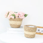 Woven Straw Plant Pot Cover Basket for Indoor &amp; Outdoor Plants
