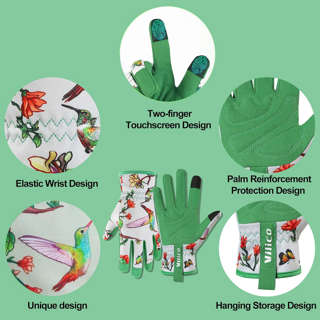 Breathable Leather Thorn-Proof Gardening Gloves for Women