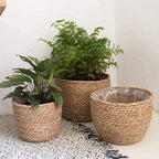 Woven Straw Plant Pot Cover Basket for Indoor &amp; Outdoor Plants