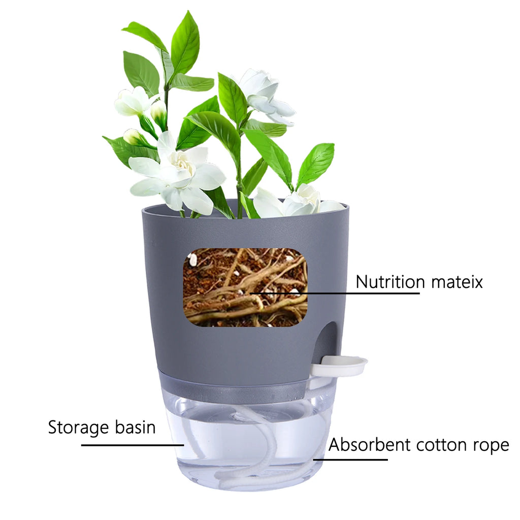 Self-Watering Hydroponic Flower Pot for Soilless Plant Growing