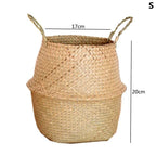 Woven Straw Plant Pot Cover Basket for Indoor &amp; Outdoor Plants