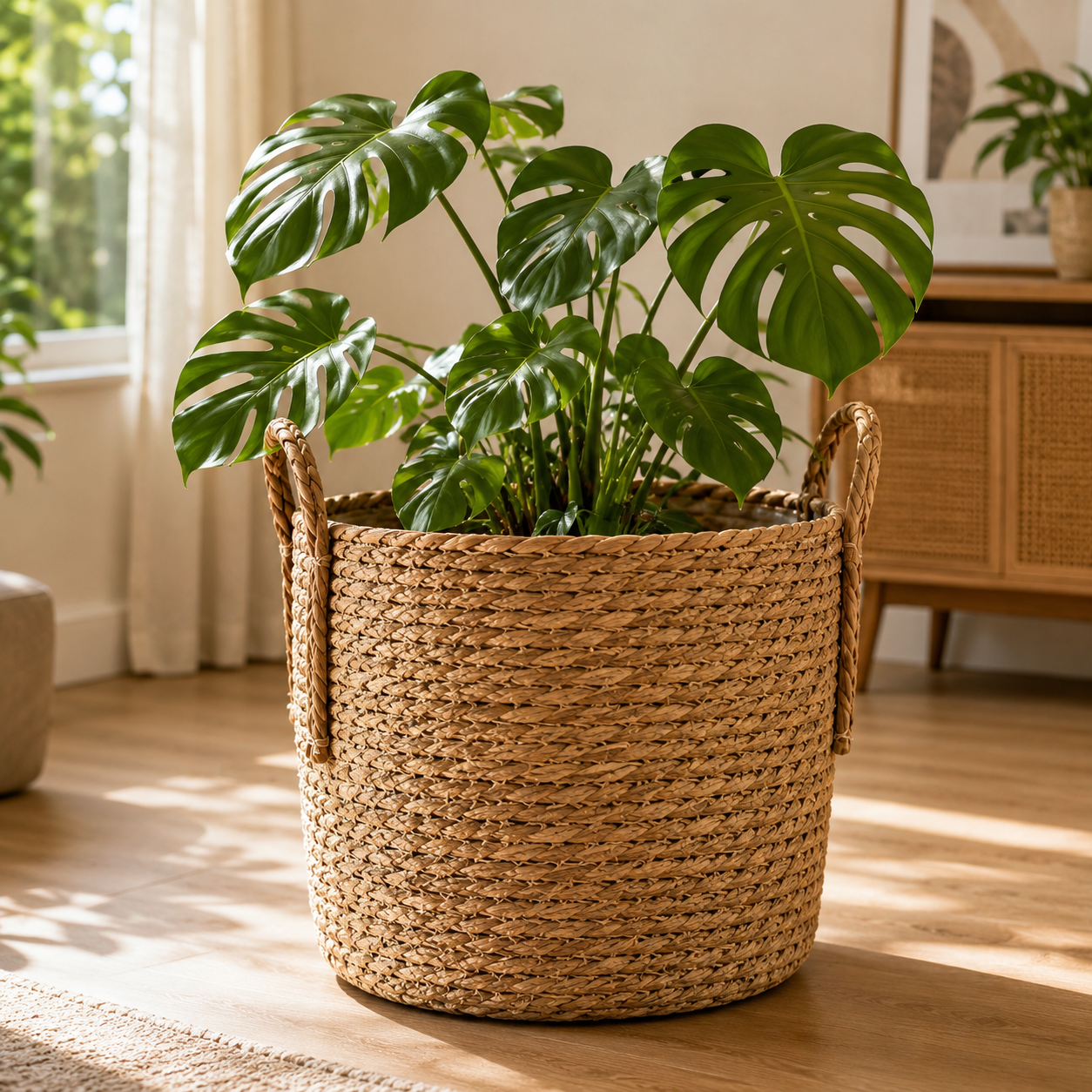 Nordic Extra Large Handwoven Seaweed Plant Pot Basket