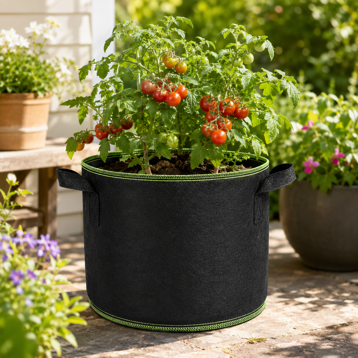 Non-Woven Grow Bags with Handles for Vegetables, Flowers &amp; Plants
